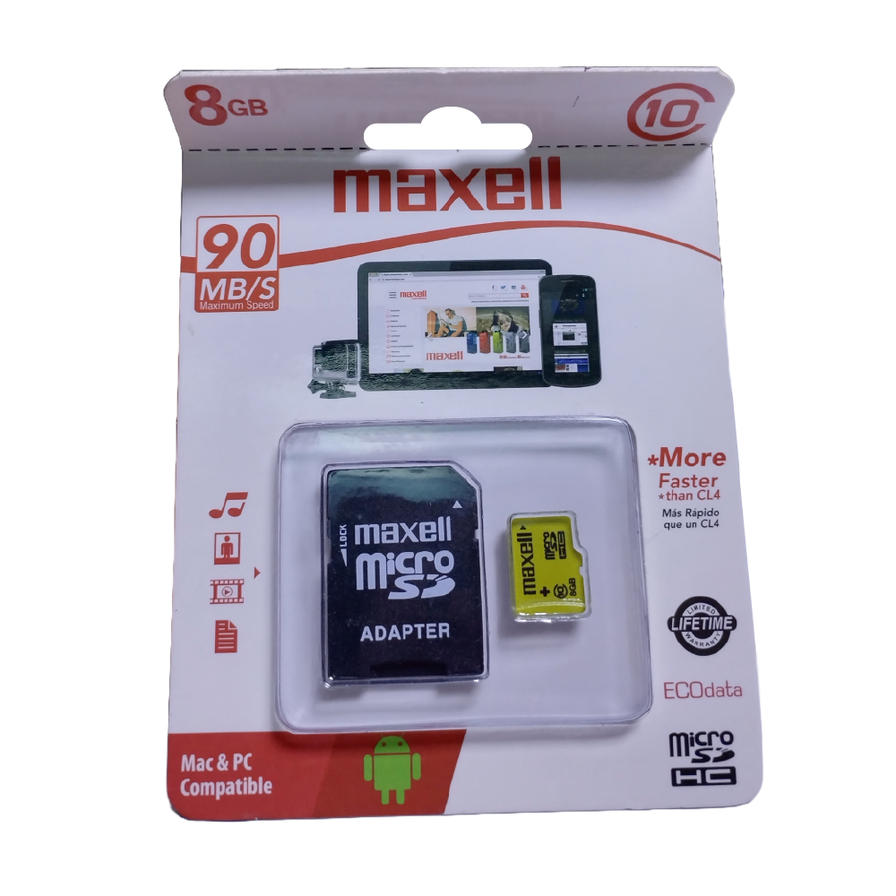 Tarjeta de menoria Maxell 8GB